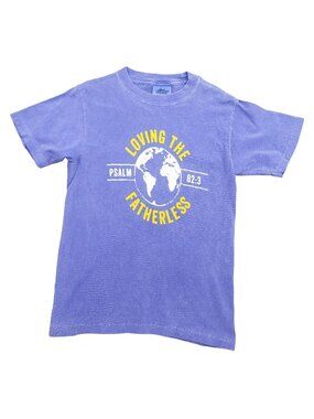 Kids Comfort Colors Loving the Fatherless Psalm 82:3 Blue T-Shirt Small Christia